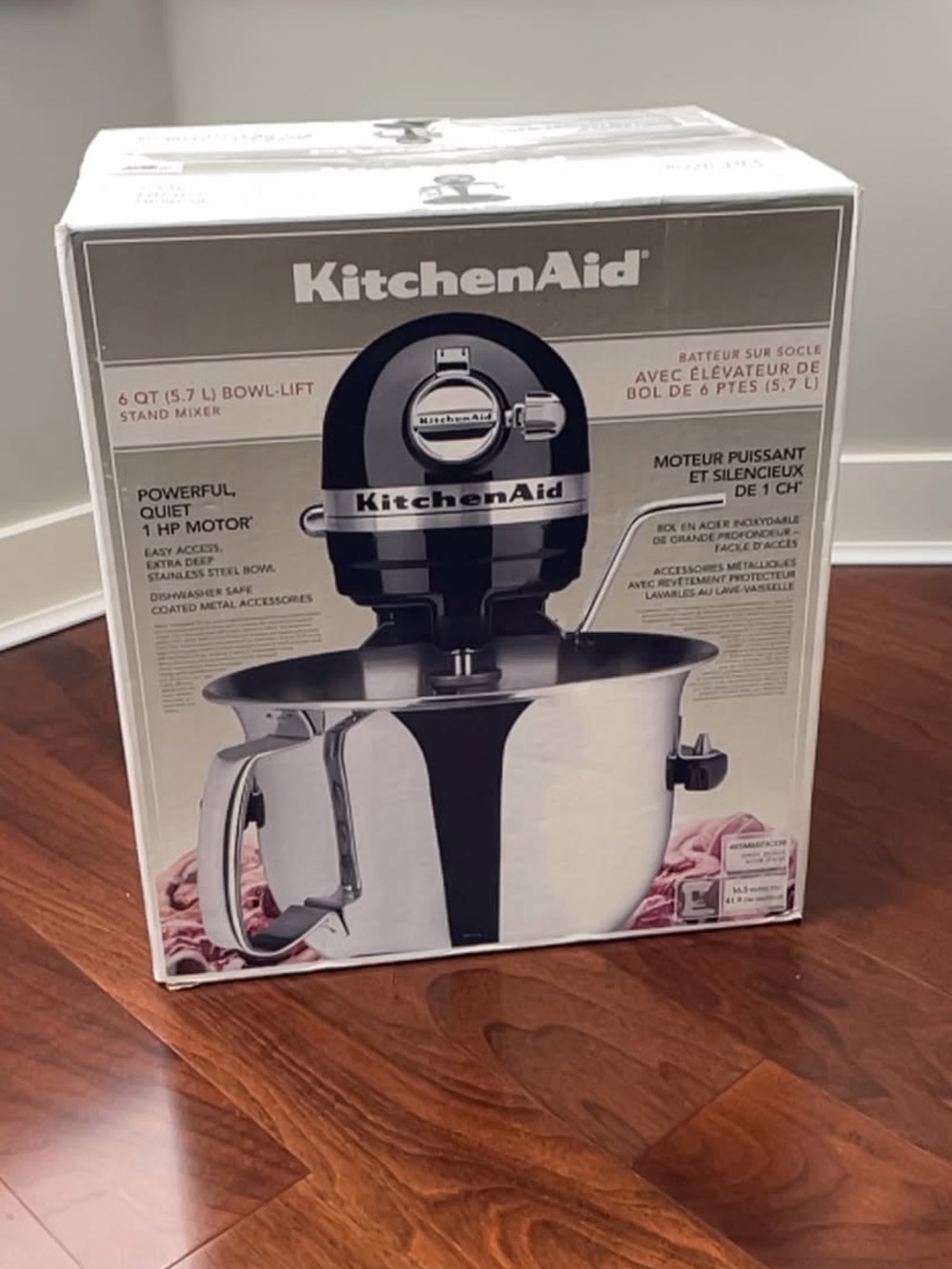 KitchenAid Stainless Steel Bowl-Lift Stand Mixer in Black and Silver